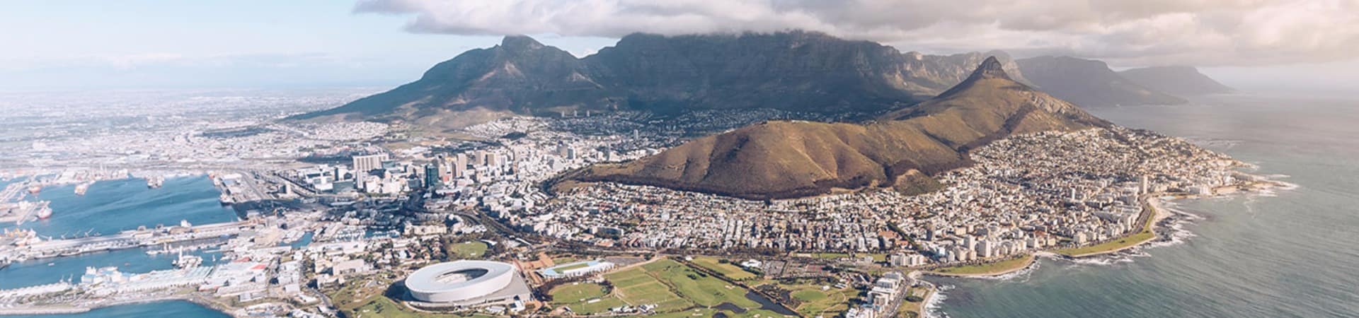 Vista aérea de Cape Town, África do Sul